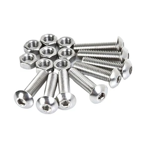 High Tensile 304 Stainless Steel Titanium Round Head Nut Bolt for Motorcycle ISO Standard Various Lengths Zinc Plated Finish