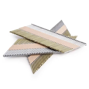 34 Degree HDG Steel Spiral Smooth Framing Nails Checkered Head Paper Taped Nails for Nail Gun Free Samples