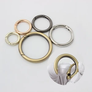 Zinc Alloy Luxury Fashion High Quality Durable Custom Logo Spring Gate Snap Trigger Clip O-Rings for Bags