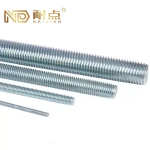 Hot Dip Galvanized Zinc Plated Carbon Steel Flat Head Threaded Bar DIN975 GB Metric Full-Thread Stud Rod Class 4.8/6.8 M12-M30