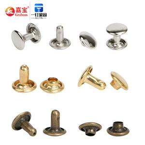Screw Fastener Double Cap Studs Rivets Docking Buttons Metal Tubular Nails 3mm-20mm Double-sided Rivets Decorative Nail
