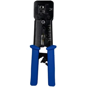Industrial-Grade RJ45 Crimping Tool 3-in-1 Steel Pass Through Crimper - Multifunction Ethernet Plugs & Wire Crimping