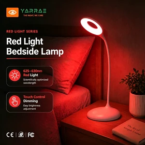 High Performance 1800mah LED Rechargeable Table Lamp Black/ White Body 625~630/660/670nm Red Light Hotel Reading Book Light