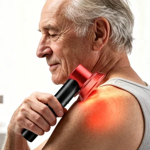 KONBEST Red Light Therapy for Body Adjustable Stand Infrared Light Therapy 660nm/850nm 9LED 7W