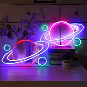 Joystar Customized LED Neon Wall Light Planet Shape RGB 3D Motif With Quick Reception