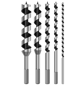 High Carbon Steel Hex Shank Auger Drill Bit Wood Drilling Tools Long Screw Point