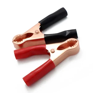 YOUWEI YW-30A 30A 70mm Insulated Safety Iron Plated Alligator Clips Red Black Battery Clamps Durable Metal Spring Caravan Van