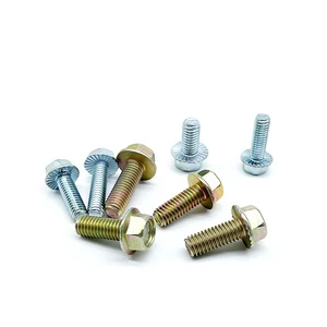 Din6921 M6 M8 M10 M12 M16 M20 Din 6921 Carbon Steel Zinc Plated Hex Flange Bolt Grade 4.8 8.8 10.9 12.9
