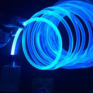 Decorative 2mm 3mm 4mm 6mm 10mm 14mm Side Glow Led Optical Fiber Plastic Side Glow Emitting Fiber Optic Lighting