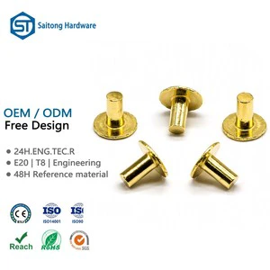 ISO 9001 Standard Precision 3mm-8mm Copper Solid Rivets Flat Head RoHS Certified for Industrial Secure Fastening Systems
