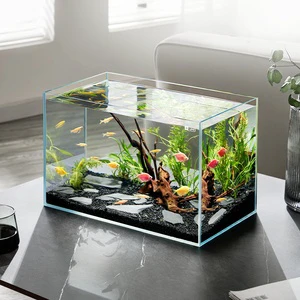 Yee Super White Glass Aquarium 20 Gallon Fish Tank Right Angle Water Grass Fish Tank For Factory Wholesale