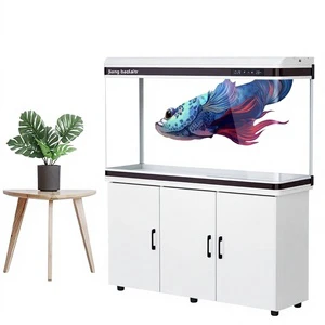 100L-380L Top Filtration Rectangular Glass Aquarium Tank Large Home Living Room Fish Tank for Goldfish Ornamental Fish