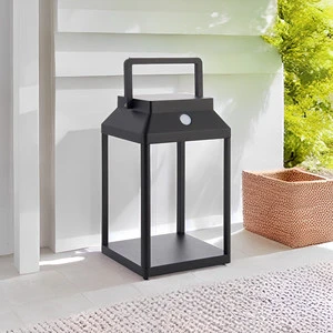 Decorative Waterproof Die-cast Aluminum Dimmable square Shape Outdoor Led Solar Table Light Patio Lantern