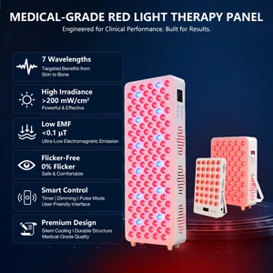 Customizable Wheels Base Stand Home Use Red Infrared Light Therapy Panel 660nm 810nm 850nm Dual-chip LED US Heating Pain Relief