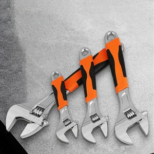 Multi-Function Hand Tools Professional Heavy Duty Adjustable Wrenches Silver Movable Shifter Spanners Rubber Grip Wrench Tools