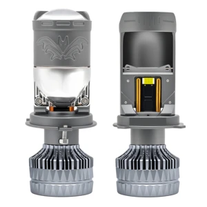 High Power H4 Len Headlight LM5 Pro Car Headlight H4 Led Mini Projector Lens 6000k High Low Beam 2coppers Auto Led H4 Lamp