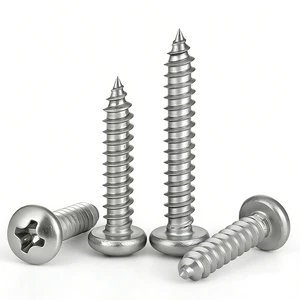 Self-Tapping Round Screw 304 Stainless Steel Pan Head Phillips Cross Drive Installation Fasteners Corrosion Resist Thread Screws