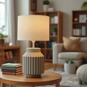 Modern White Fabric Lampeshade LED Reading Desk Lamp E14 Simple Restaurant Decorative Electric Table Lights