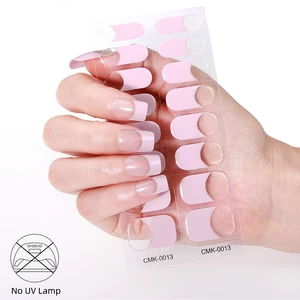 Development NO UV Lamp Nail Tip Adhesive Sticker White Romance French Style Semi-transparent UV Free Gel Nail Strips