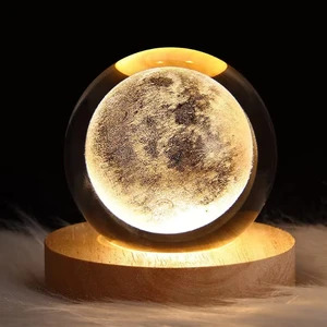 Night Light Bedroom Bedside Table Lamp Starry Sky Creative Atmosphere Moon Lamp Crystal Ball Night Light