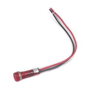 Metal Latching Type IP44 Red LED Signal Lamp 12V 220V Indicator Light with Wire