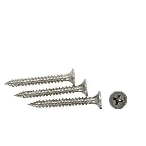 Stainless Steel Self-Tapping Screw with Zinc Plated Flat Countersunk Head for Bolts in Building Applications