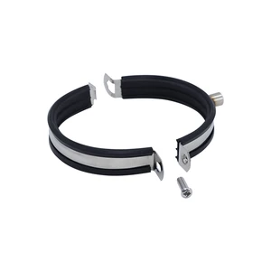 Manufacturer Pipe Holder Clip OEM Stainless Steel with M8 M10 Welding Nuts Black EPDM Rubber Single Screw Pipe Clamp