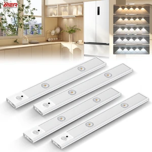 Under Cabinet Light LED Motion Sensor Night Light Thin USB Rechargeable Dimmable Lamps Kitchen Cabinet Bedroom Wardrobe Lighting