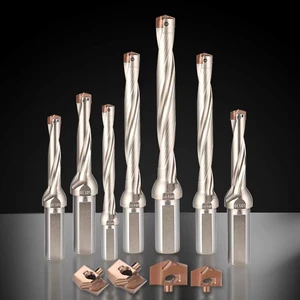 DESKAR Internal Coolant U Drill Exchangeable Solid Carbide Spade Insert Bit For Deep Hole Drilling Tools