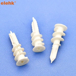 Elekh M13*40 Zinc Plated Drywall Anchor Self-Drilling Plastic Nylon Expansion for Plasterboard Wall Plug with Drywall Screws