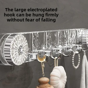 Rotating Suction-Cup Corrugated Multi-Hook No-Drilling Required Heavy-Duty Seamless Adhesive Hook PET Material Removable Wall