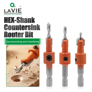 LAVIE Hex Shank Countersink Bit HSS Center Drill for Wood Router Bits Woodworking OEM Service
