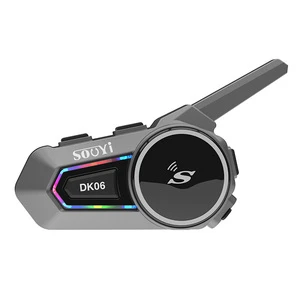 Motorcycle Helmet Bluetooth Intercom With Tri Color Running Horse Light And Full Duplex 2 Way Communication