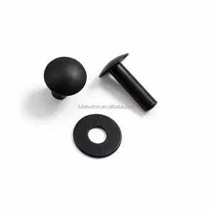 Factory Matte Black Hollow Rivet 10mm Head 14mm Post Heavy Duty Rivet for Tactical Gear Bag MOLLE Strap Hardware