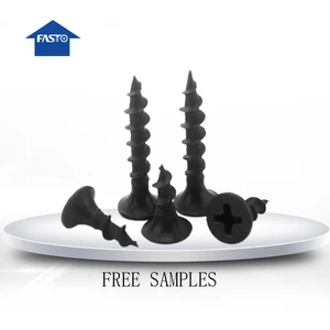 Fasto Supply M3.5 Drywall Black Gypsum Board Screw Self-Drilling Tapping Zinc Plating Finish Stainless Steel Coarse Thread Size
