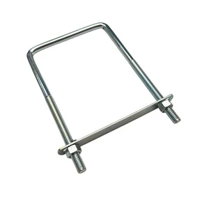 Steel Square U-Bolt Clamps with Plate and Nuts Multi Sizes