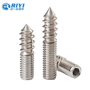 RIYI Stainless Steel 304 Double-threaded Self-tapping Screws Double-threaded Positioning Screws Thread Stud Screws
