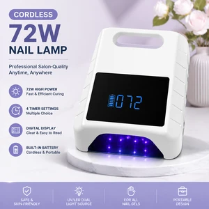 Factory Direct Wholesale New Rechargeable UV Led Nail Lamp Cordless 72W Nail Dryer Powerful Gel Nails Curing Lamp