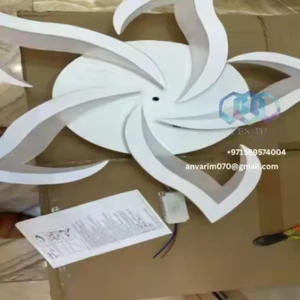 Modern LED Glass Flower Ceiling Light Remote Control AC Surface Mounted 4100K Bedroom ETL Certified CRI 90 High Lumen Output