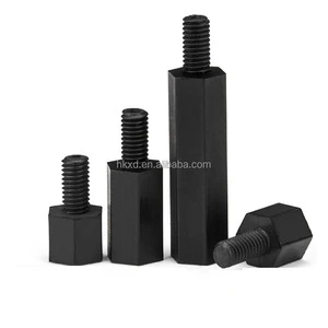 Single Hexagon Nylon Nut with bolt M2 M2.5 M3 M4 M5 M6 Black Plastic Column