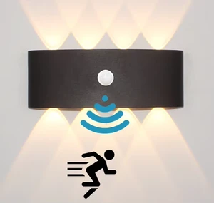 Wall Lamp AC110-240V Outdoor Waterproof IP65 LED Wall Light for Yard Hotel Bedroom Corridor Motion Sensor Wall Light