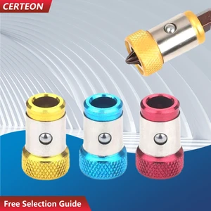 Magnetic Bit Ring Screwdriver Magnetizer Tool 1/4 Inch Universal Magnetic Ring for Screw Bits and Power Tools