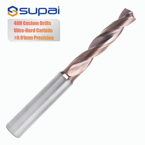 SUPAL Metric Solid Carbide Drill Bit 2 Flutes High Performance Coating for Stainless Steel & Deep Hole Drilling
