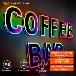 Carrey Sign Customized 3D RGB Colorful Led Sign Storefront Signboard For Even&Party Outdoor Sign For Club Advertising Display