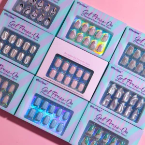 BTArtbox Custom Luxury Press On Nails Wholesale Artificial False Fake Nails High Quality French Tip Soft Gels Press On Nails
