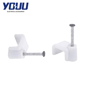 YOUU Wholesale White Electric Wire Cable Clips Plastic Material with Steel Nail