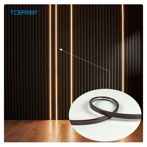 Black Flexible Cuttable LED Light Strip Kits for Wood Slat Wall Panel Warm White Dimmable Bar for Bedroom Living Room