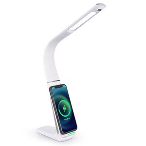 TAIOO Minimalist Rechargeable Desk Lamp with Wireless Charging Phone Stand Table Lamp Adjustable Arm LED Table Lamp for Study