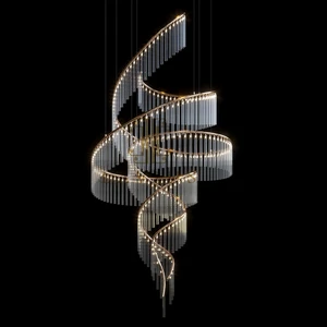 Modern Style Indoor Decoration Lighting Hotel Hall Lobby LED Luxury Chandelier Lamp