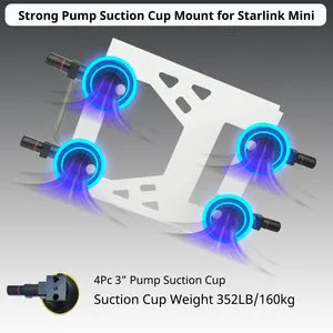 Starlink Mini Mount Suction Cup Mount Heavy Duty Stainless Steel Plastic Vehicle Holder for Car/RV/Roof Window No-Drill Mounting